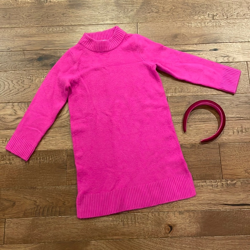 Crewcuts Bright Pink Knit Mock-Neck Dress